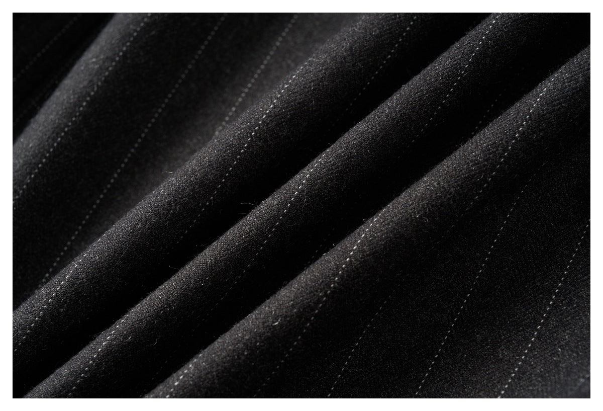 Charcoal Wide-Leg Trousers with Vertical Seams