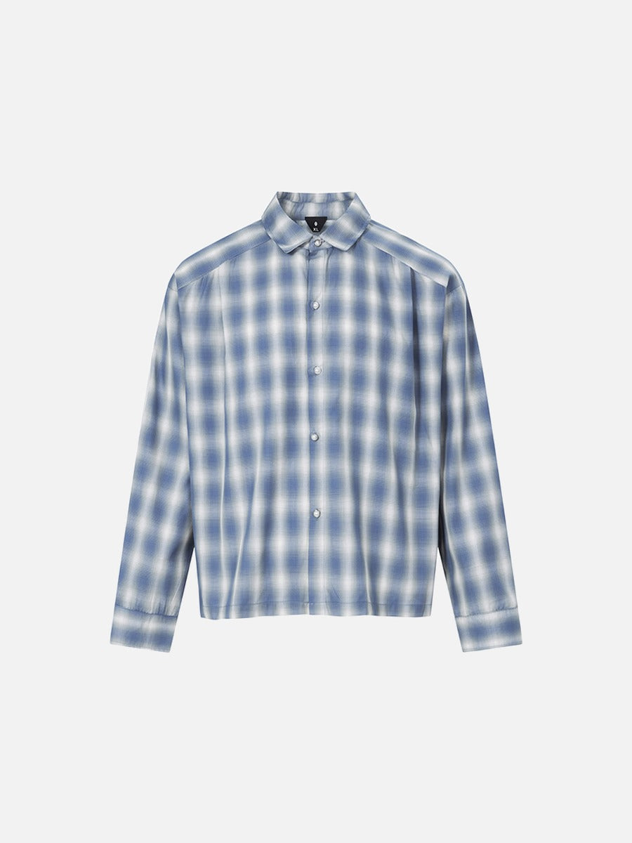 DAXUEN Long-sleeved plaid button-up shirt