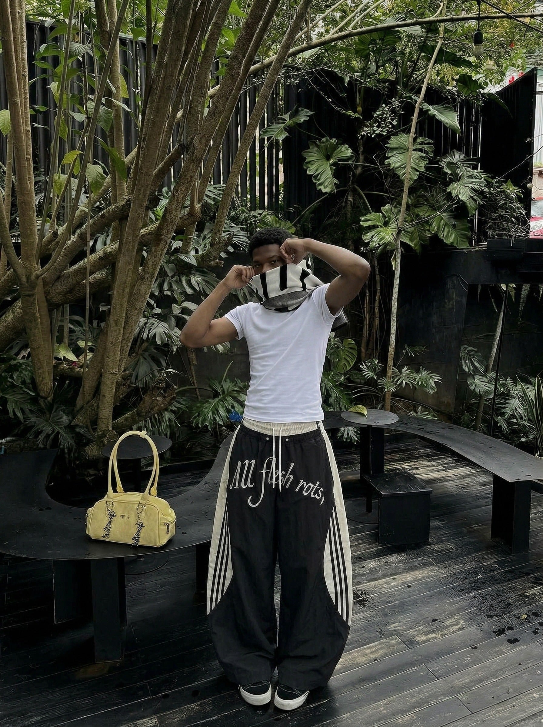 Color-Block Baggy Track Pants