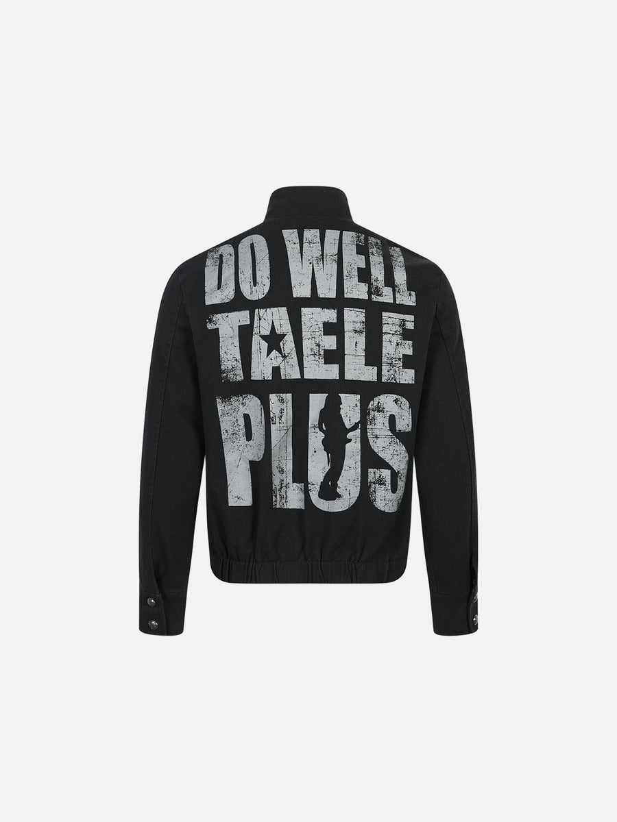 DAXUEN black complex angelic graphics jacket