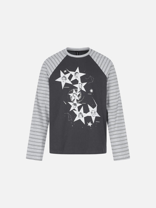 Constellation Graphic Long-Sleeved T-Shirt - Dark Gray / S