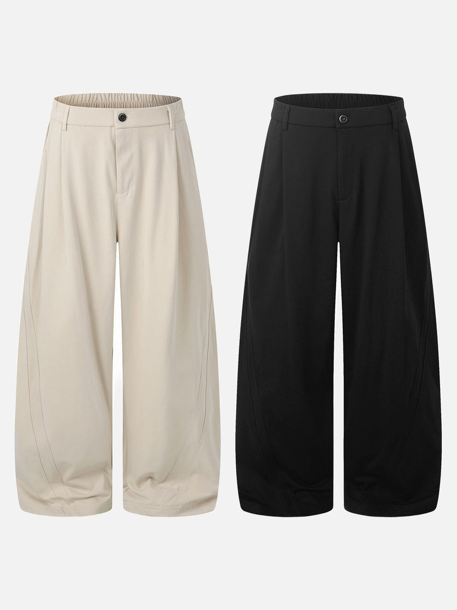 DAXUEN Loose-fitting wide-leg trousers in black and light beige