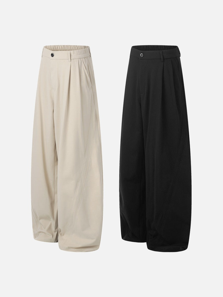 DAXUEN Loose-fitting wide-leg trousers in black and light beige