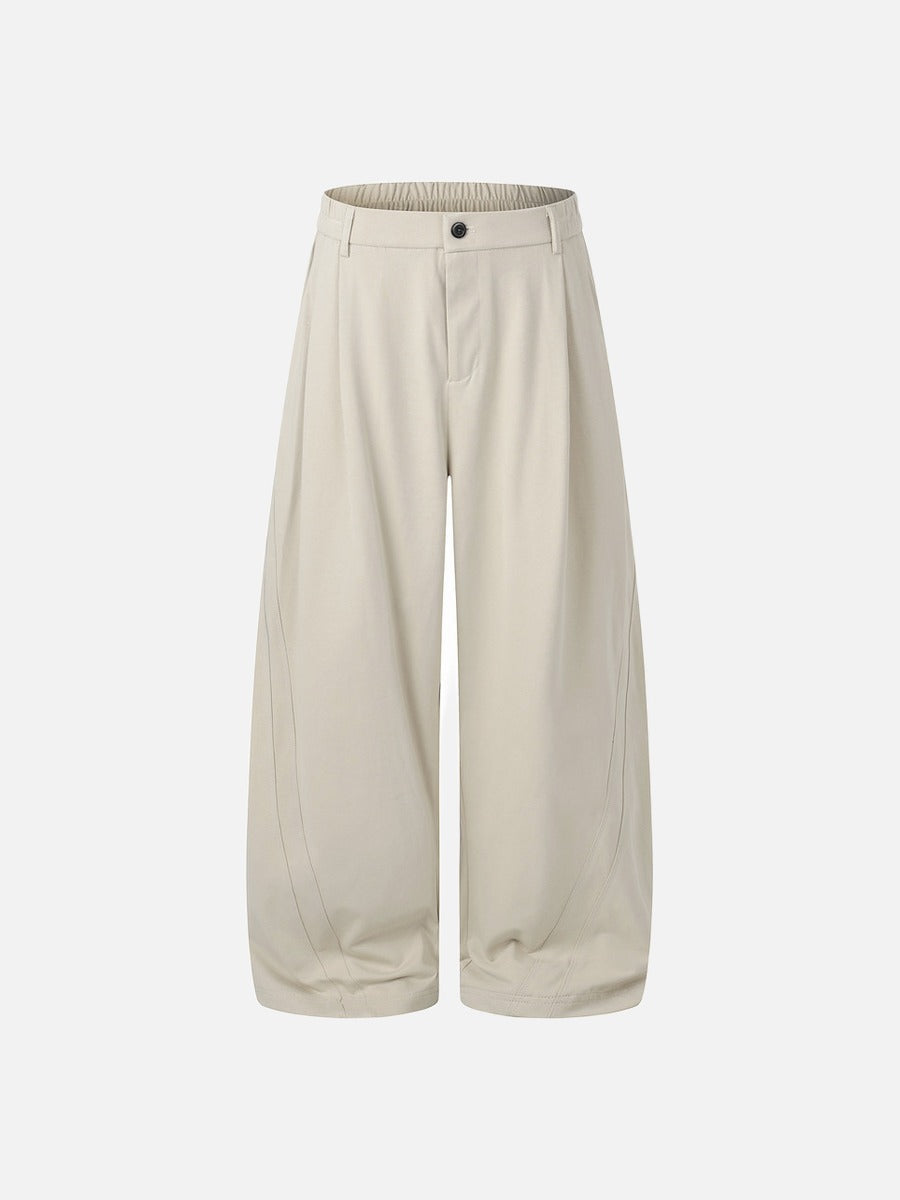 DAXUEN Loose-fitting wide-leg trousers in black and light beige