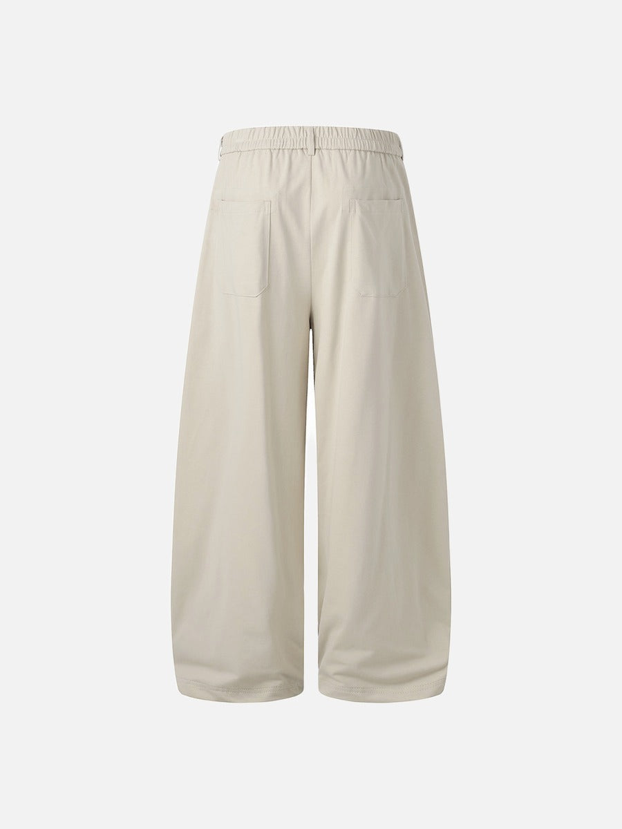 DAXUEN Loose-fitting wide-leg trousers in black and light beige