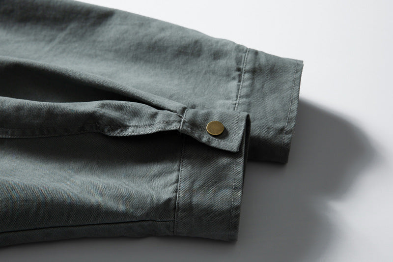 DAXUEN light grey contrasting corduroy collar boxy jacket