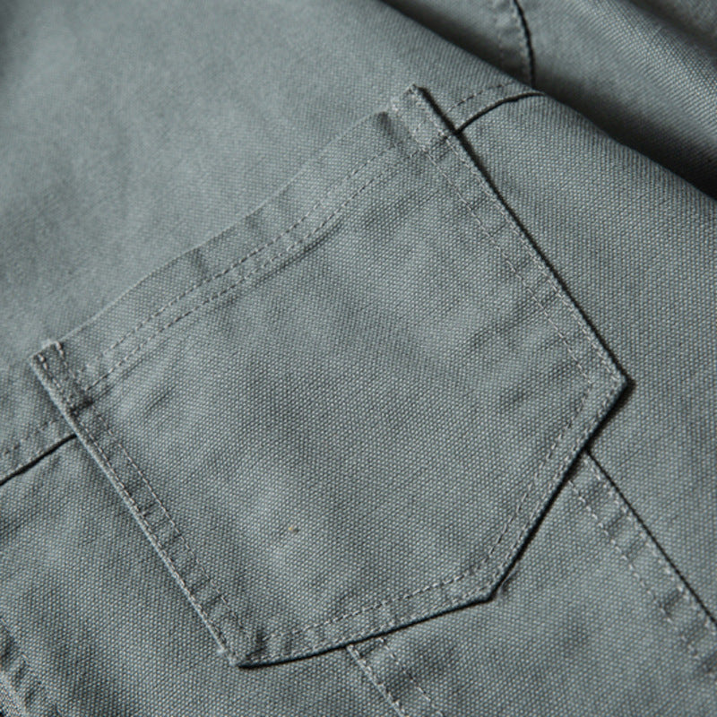 DAXUEN light grey contrasting corduroy collar boxy jacket