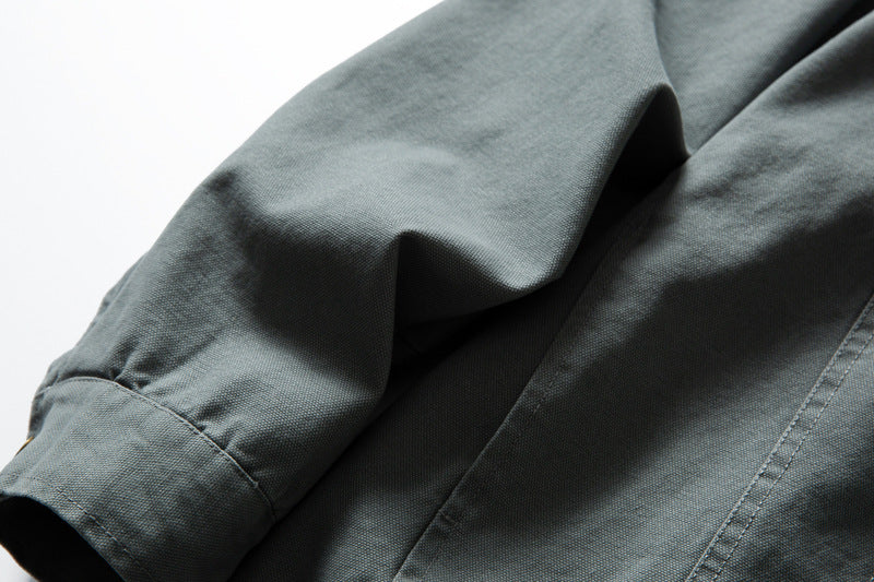 DAXUEN light grey contrasting corduroy collar boxy jacket