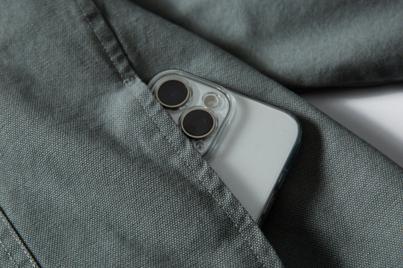 DAXUEN light grey contrasting corduroy collar boxy jacket