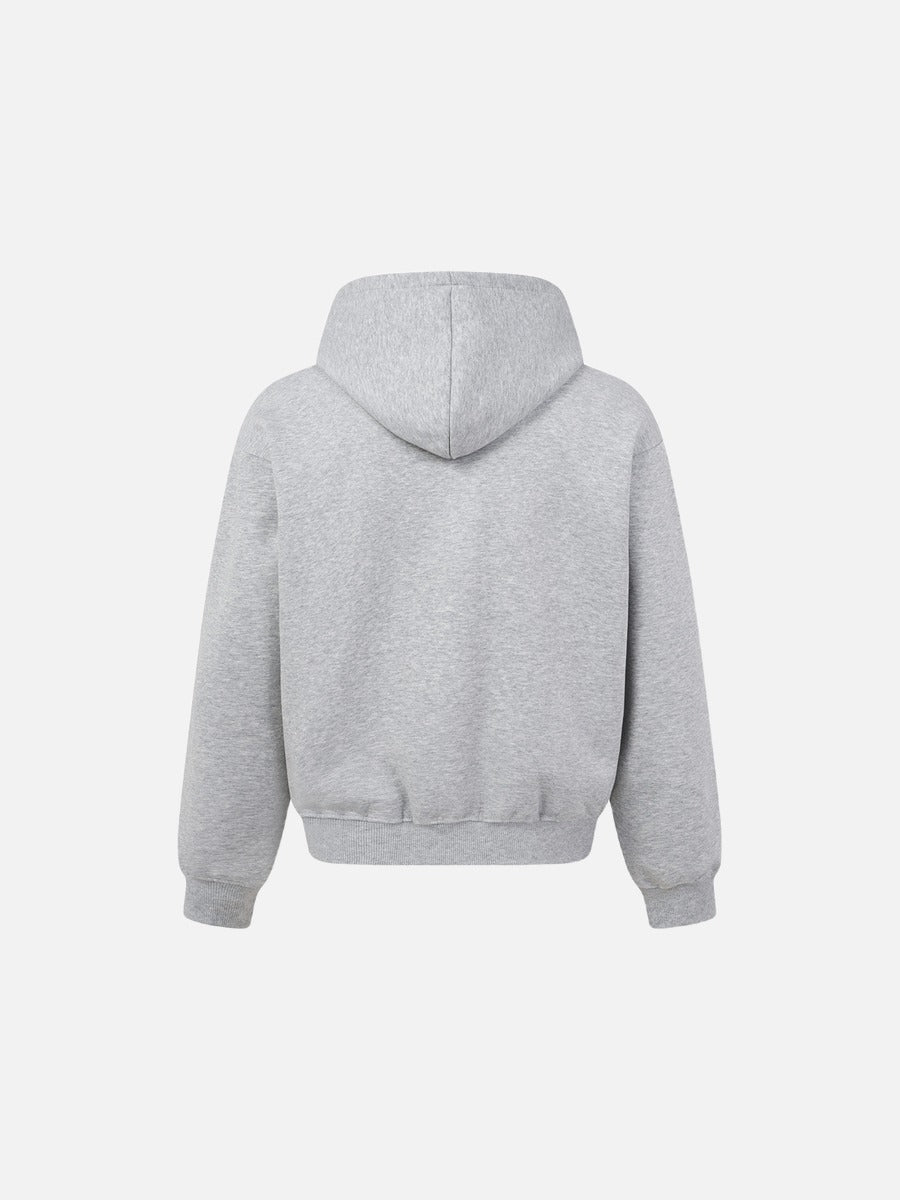 DAXUEN black oversized crackle-effect embroidered hoodie