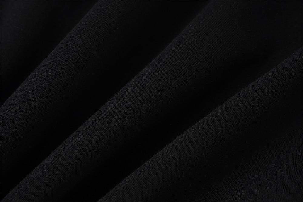 DAXUEN black oversized crackle-effect embroidered hoodie
