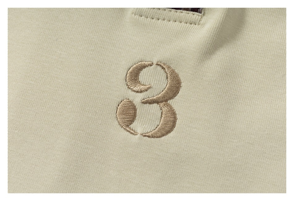 DAXUEN cream and brown plaid oversized polo shirt