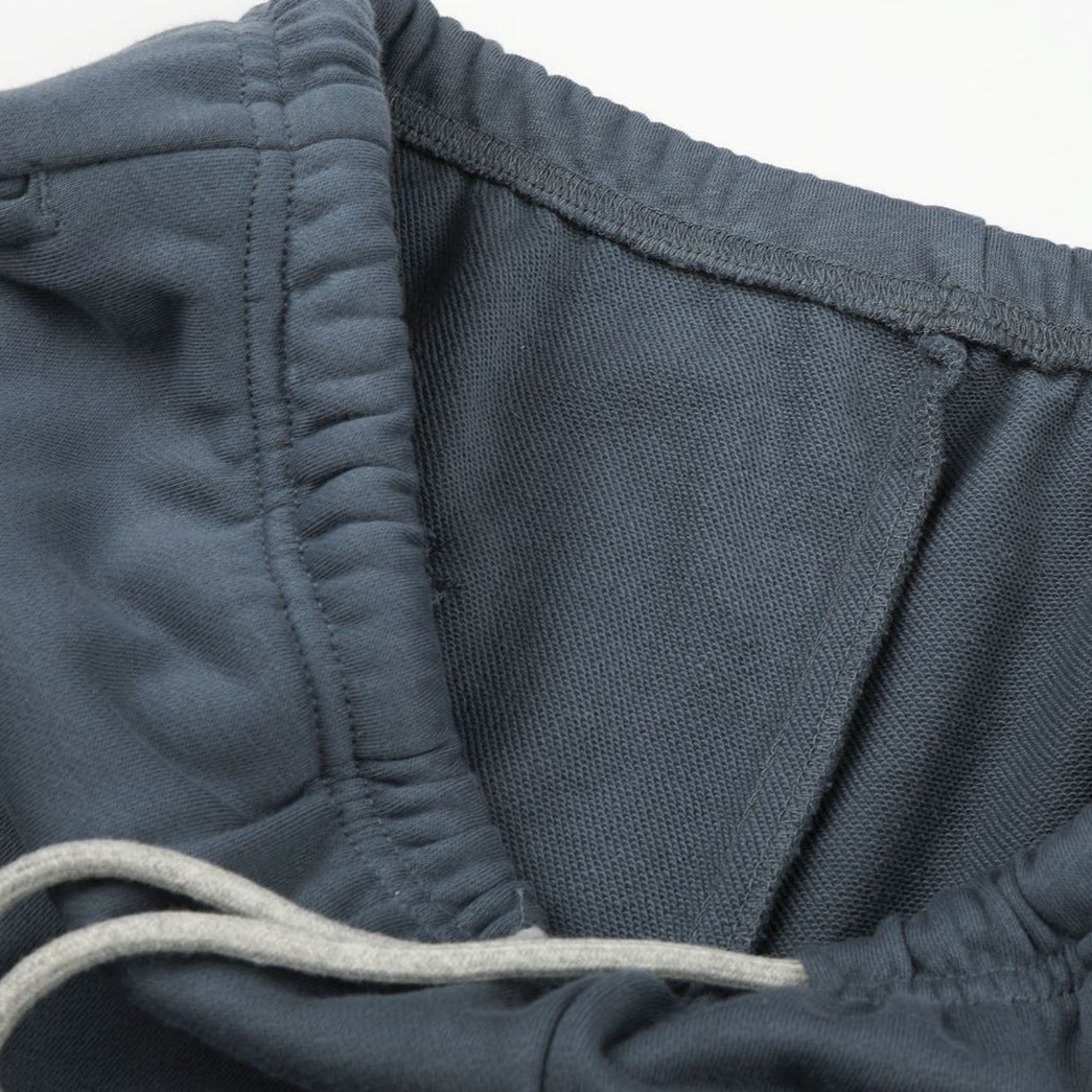 Jean large crème en denim à taille côtelée