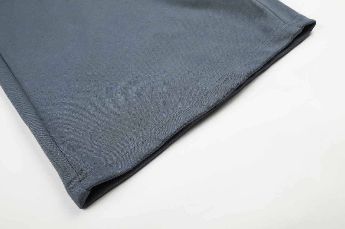 Jean large crème en denim à taille côtelée