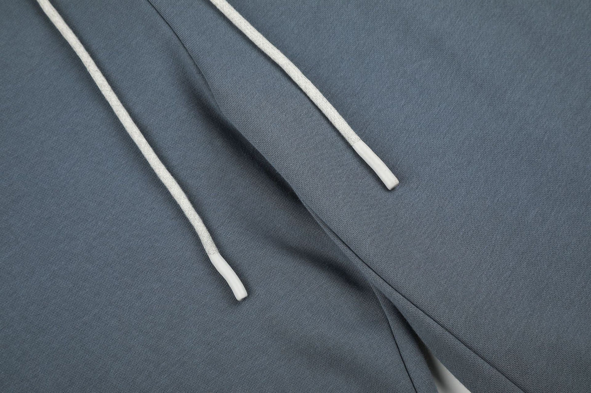 Jean large crème en denim à taille côtelée