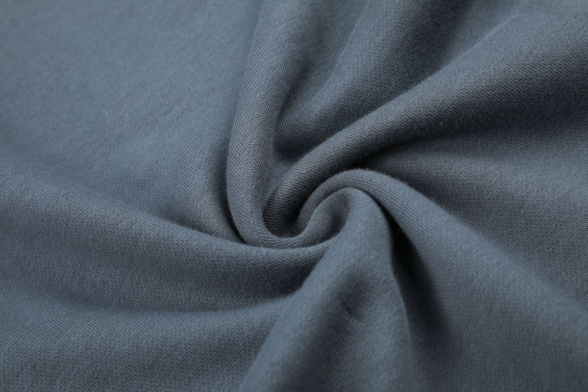Jean large crème en denim à taille côtelée