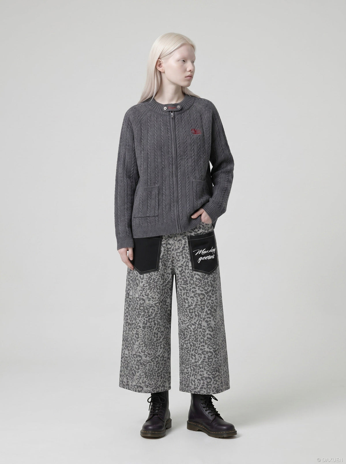 Kurze Hose mit weitem Bein und Leopardenmuster