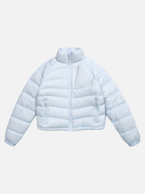 Curved Panel Light Blue Down Jacket - Light Blue / S