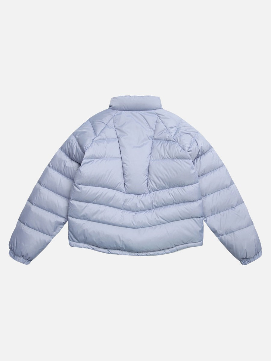 Curved Panel Light Blue Down Jacket