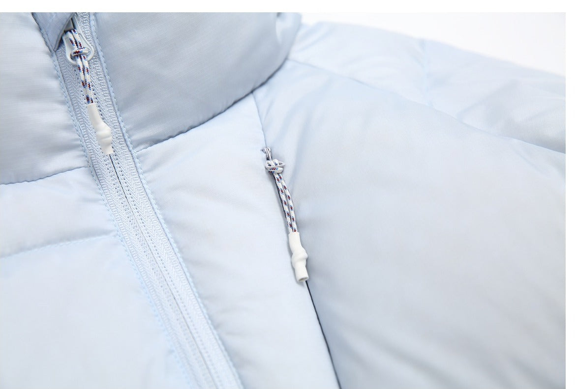 Curved Panel Light Blue Down Jacket