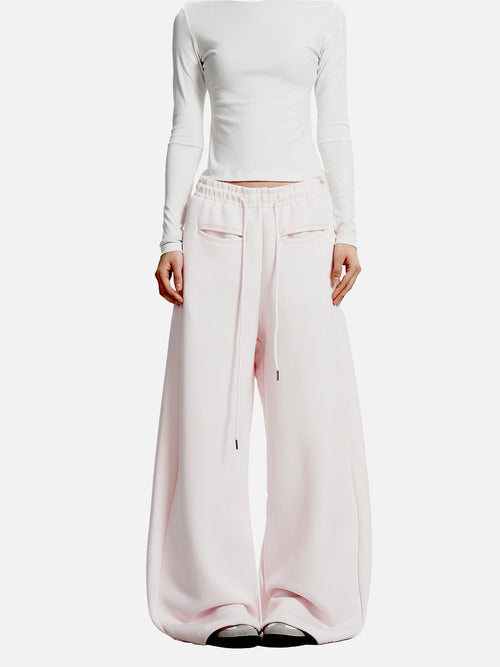 Pantalon large silhouette incurvée - Rose / S
