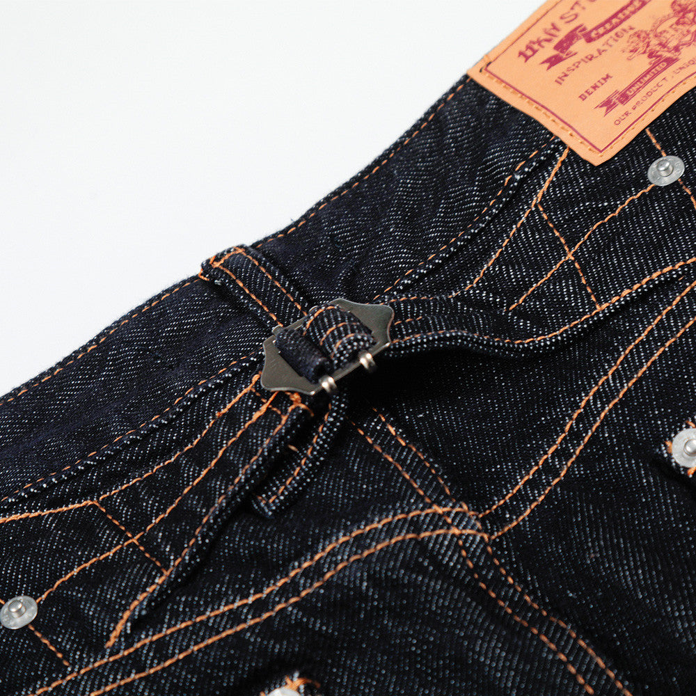 DAXUEN dark blue wide-leg denim jeans with contrast stitching