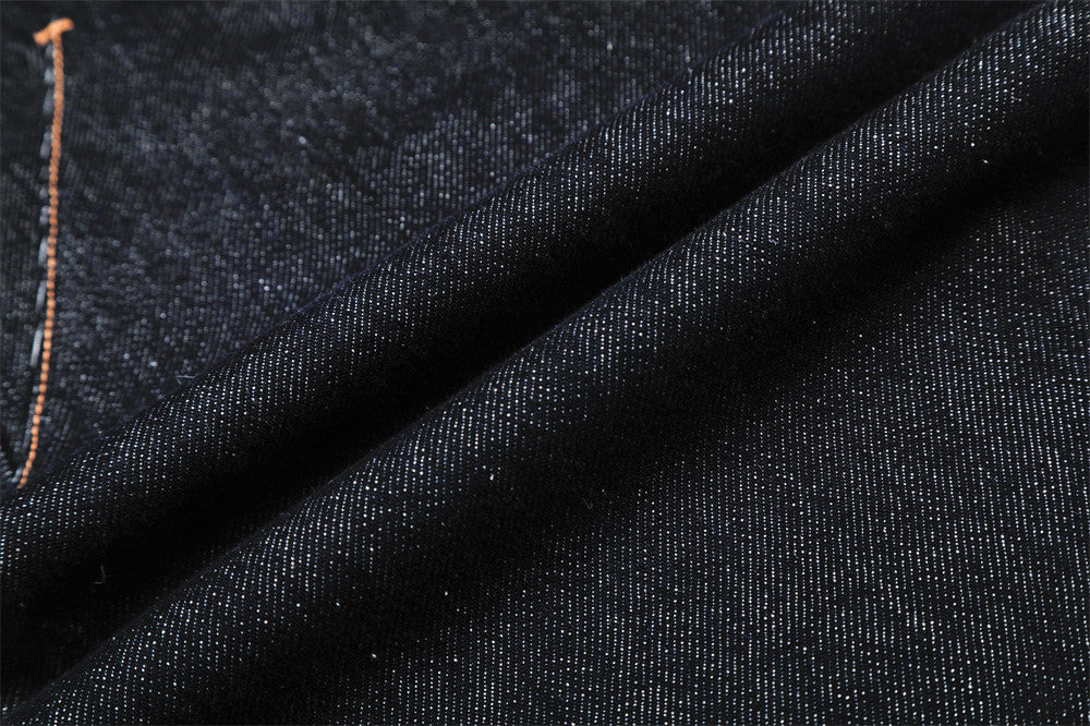 DAXUEN dark blue wide-leg denim jeans with contrast stitching