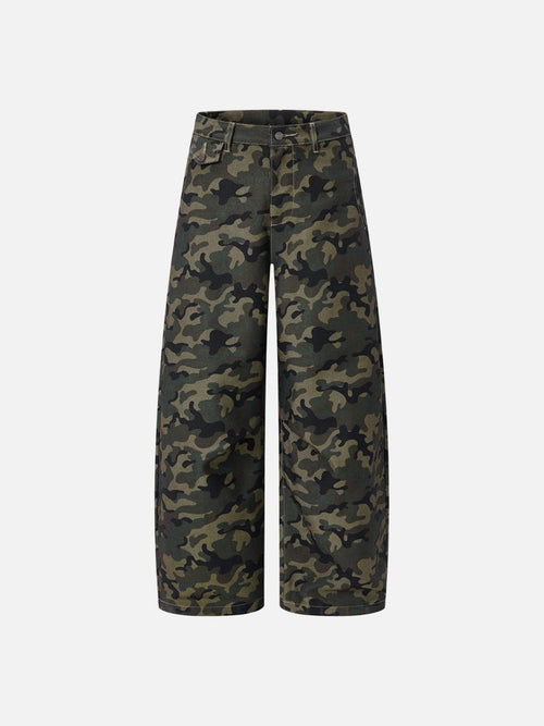 Dark Green Camouflage Wide-Leg Pants - Camouflage / S