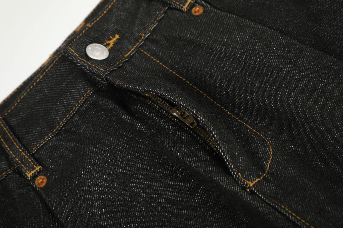 Dark Wash Wide-Leg Denim Trousers
