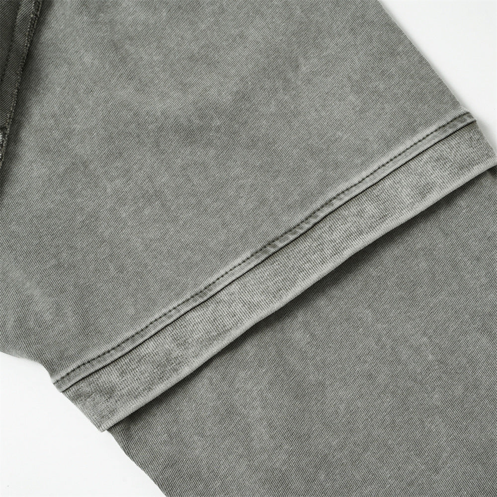 DAXUEN washed grey-green deconstructed seam long sleeve t-shirt