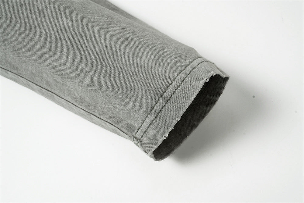 DAXUEN washed grey-green deconstructed seam long sleeve t-shirt