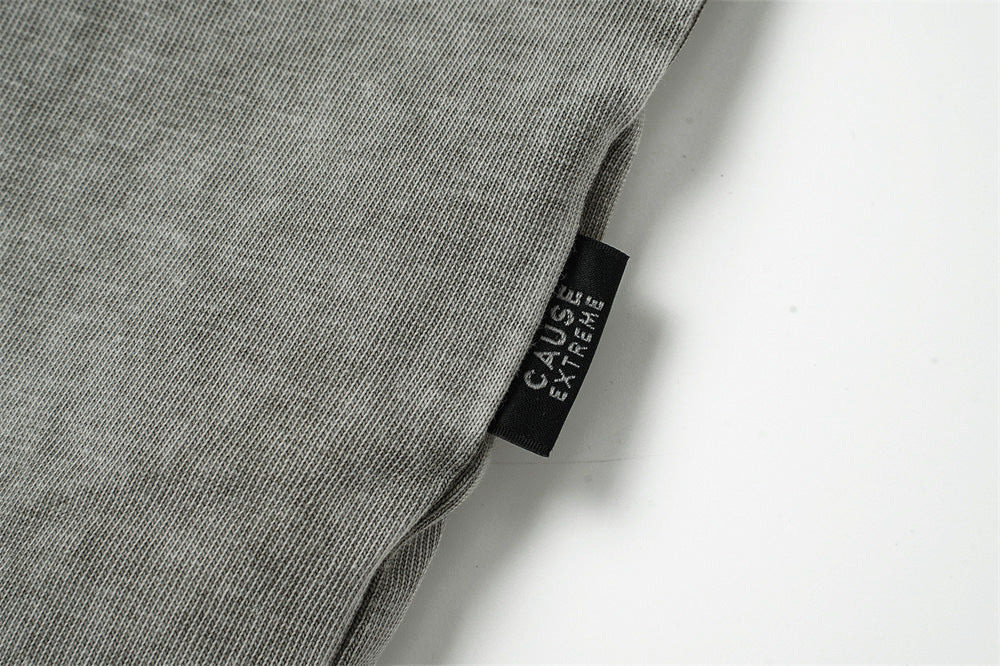 DAXUEN washed grey-green deconstructed seam long sleeve t-shirt