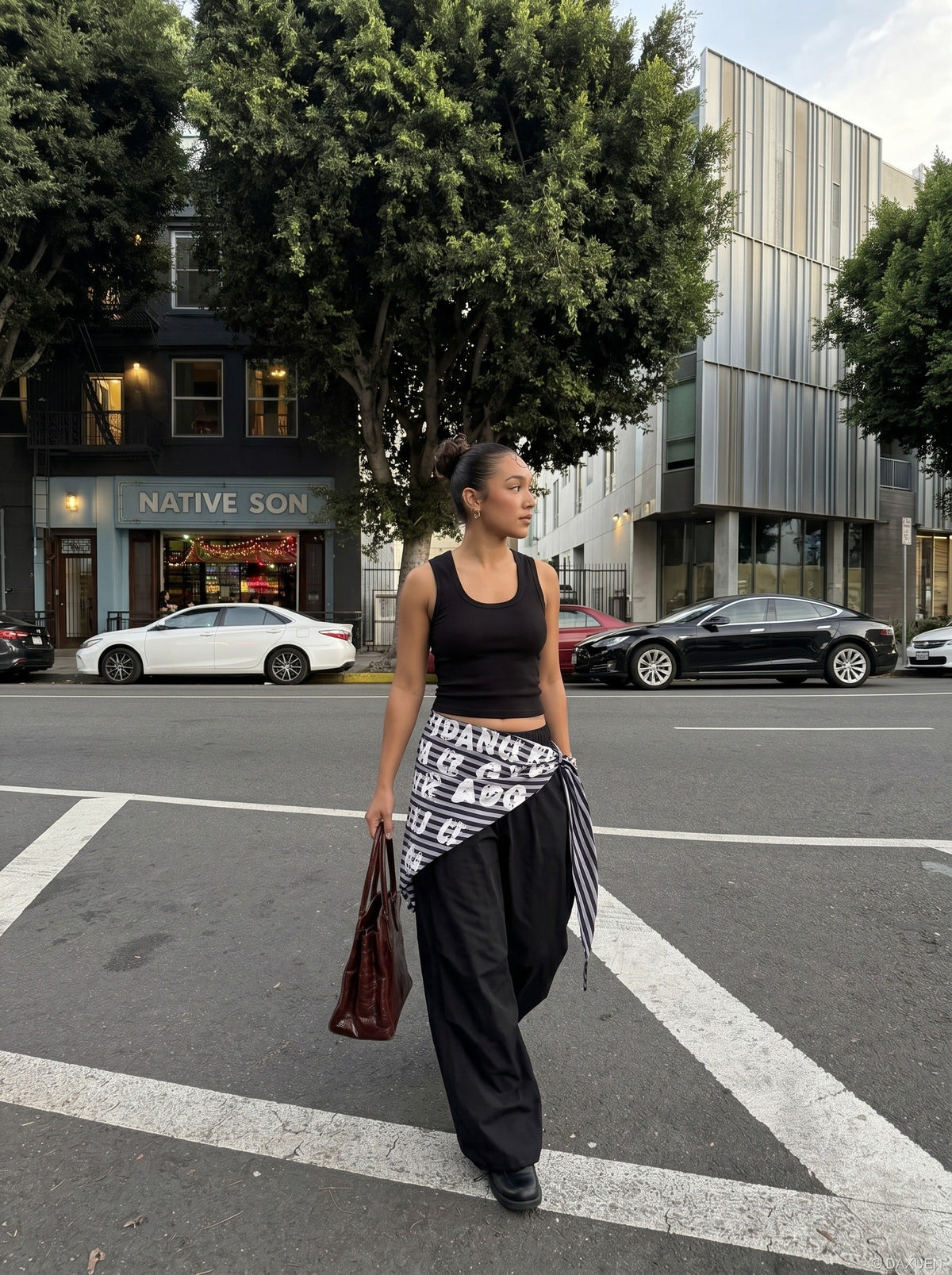 Deep U-Neck Ribbed Knit Tank Top
