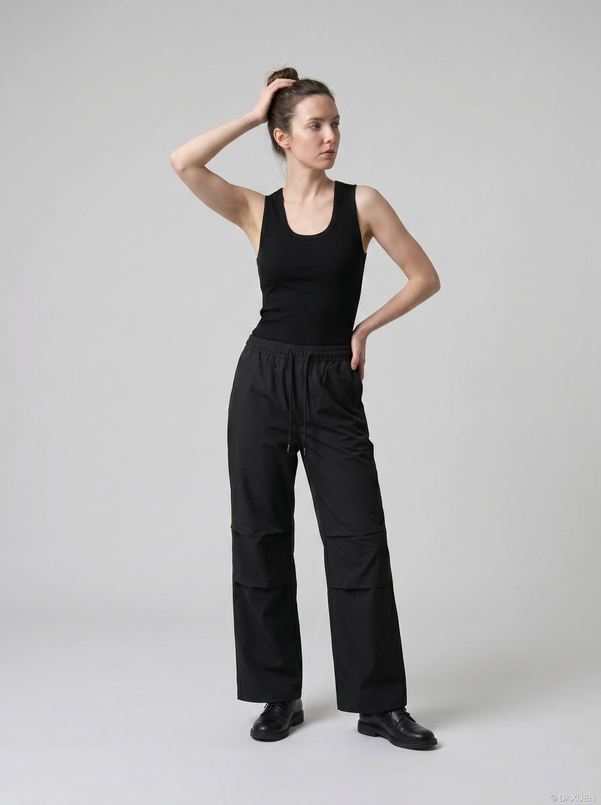 Deep U-Neck Ribbed Knit Tank Top