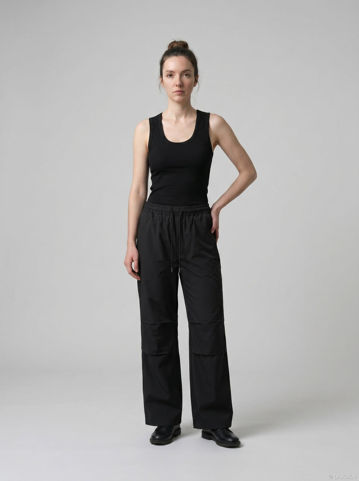 Deep U-Neck Ribbed Knit Tank Top