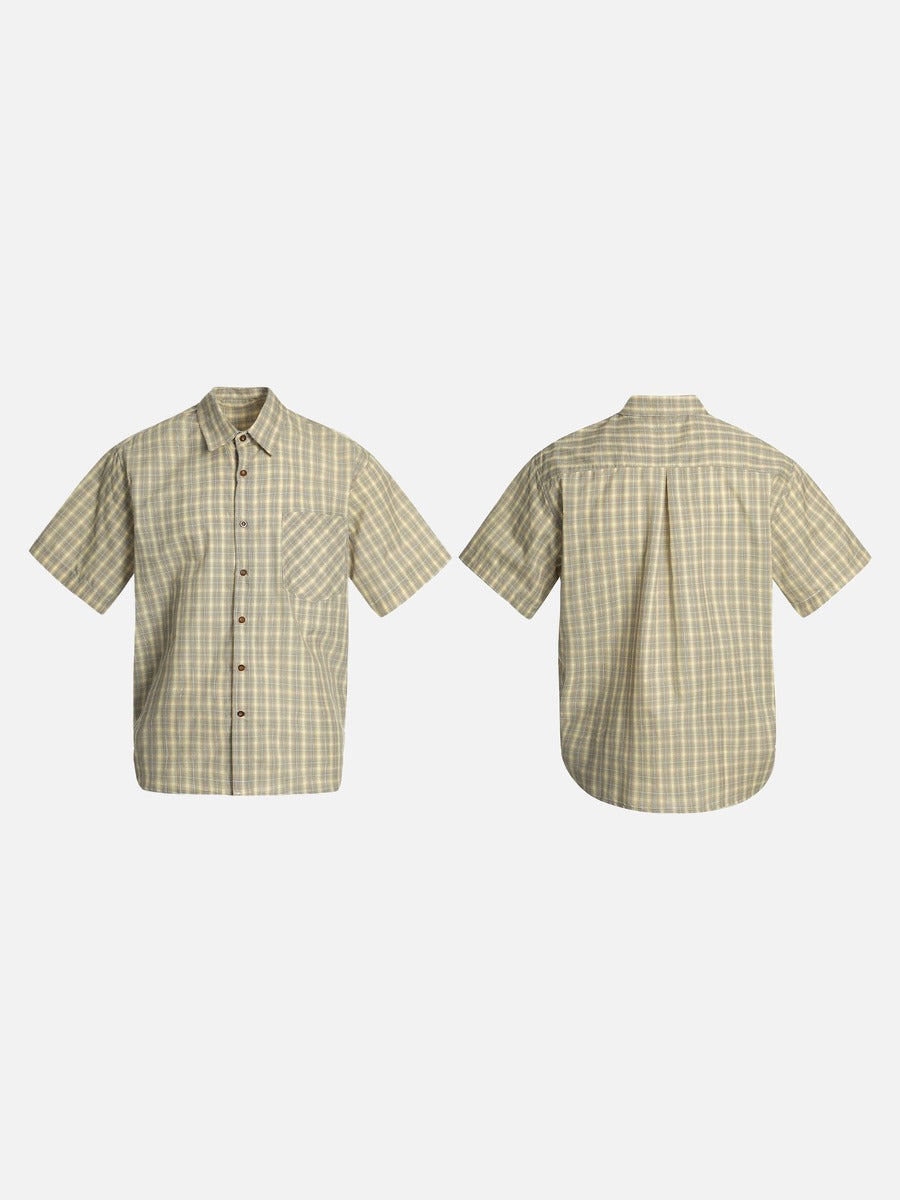 Diagonal Plaid Button-Down Shirt