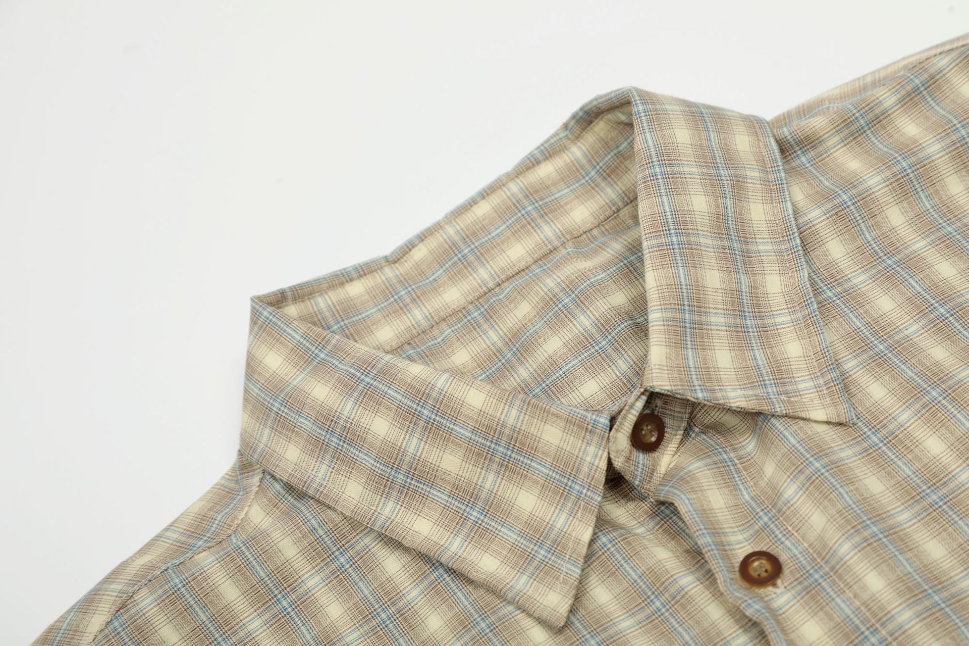 Diagonal Plaid Button-Down Shirt