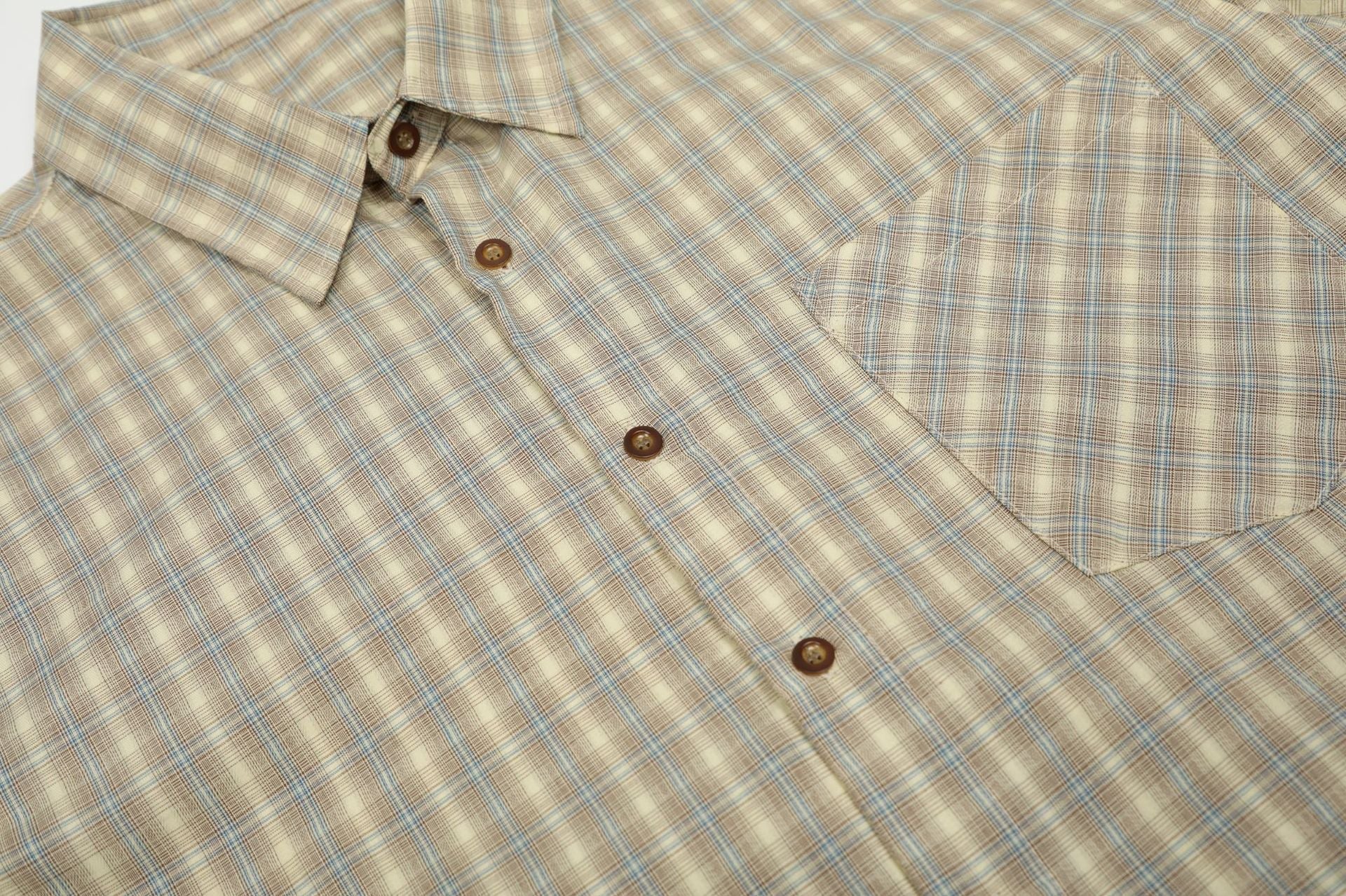 Diagonal Plaid Button-Down Shirt