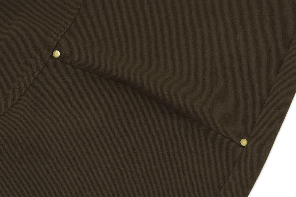 DAXUEN charcoal grey wide-leg curved panel pants