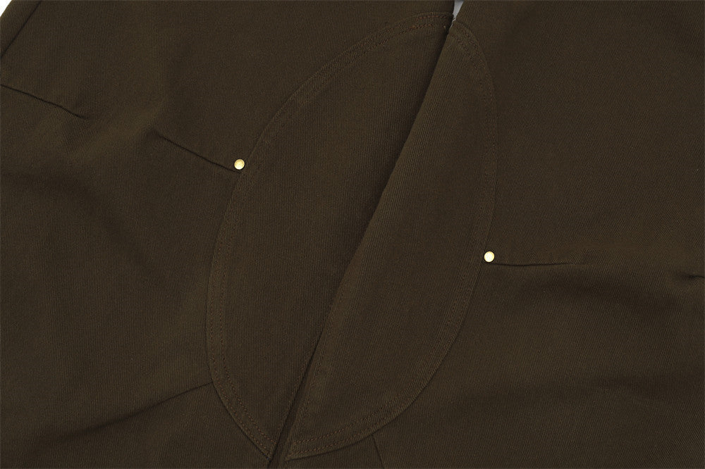 DAXUEN charcoal grey wide-leg curved panel pants