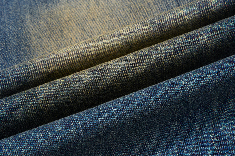 Distressed Bell-Bottom Denim Jeans
