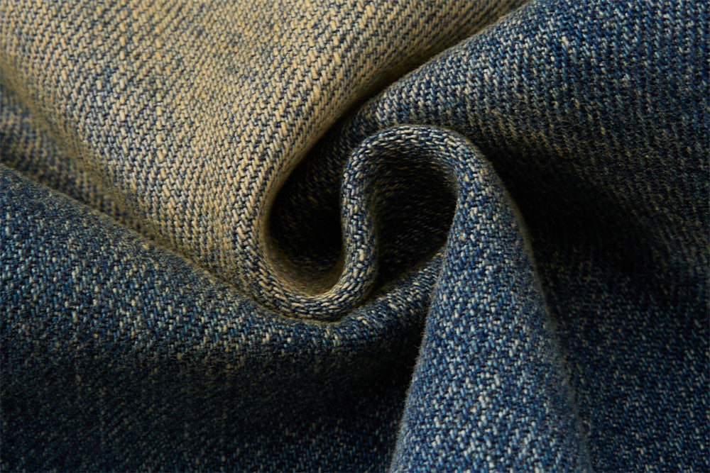 Distressed Bell-Bottom Denim Jeans