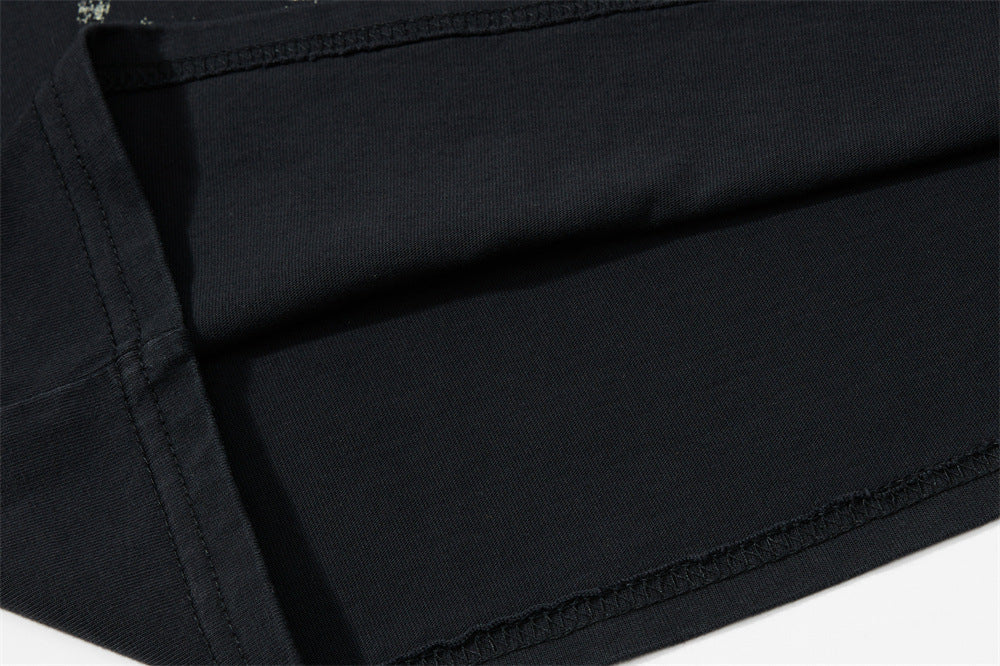 Distressed Black Layered Graphic T-Shirt