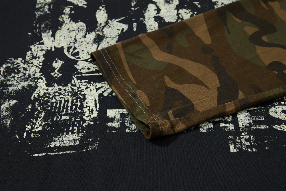 Distressed Black Layered Graphic T-Shirt