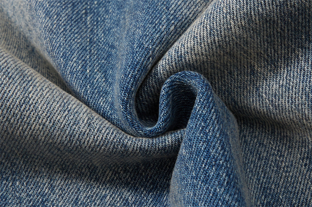 Distressed Blue Wide-Leg Denim Jeans