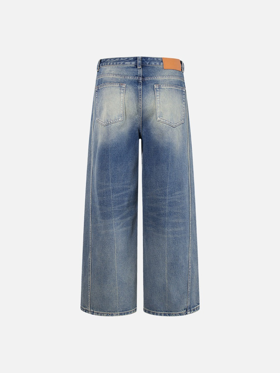 DAXUEN distressed blue wide-leg ripped jeans