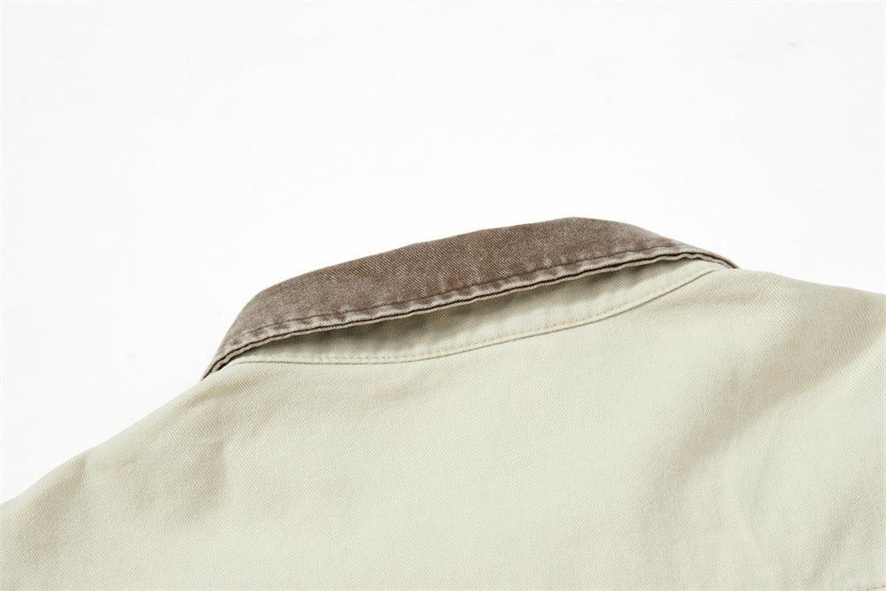 Distressed Brown Graphic Overshirt