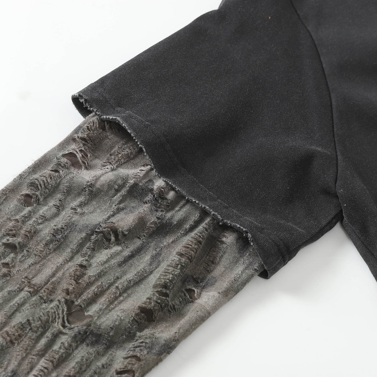 Distressed Camouflage Layered Long-Sleeve Tee