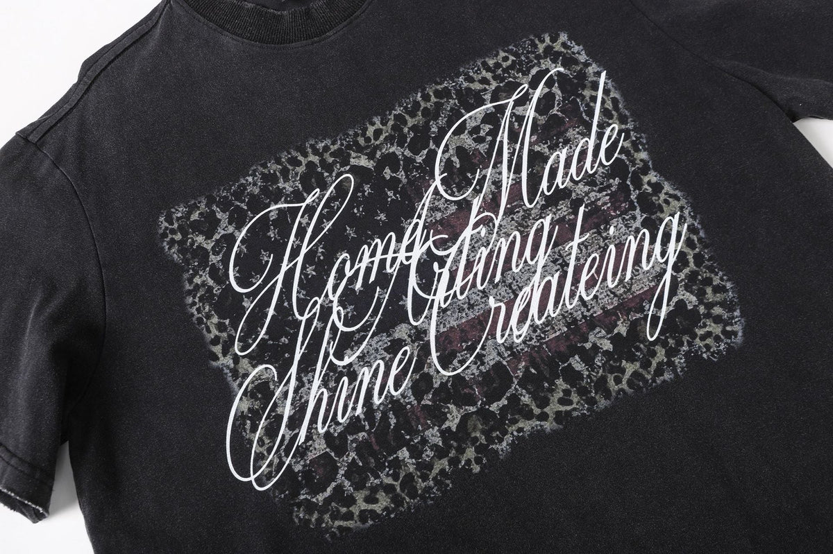 Distressed Camouflage Layered Long-Sleeve Tee