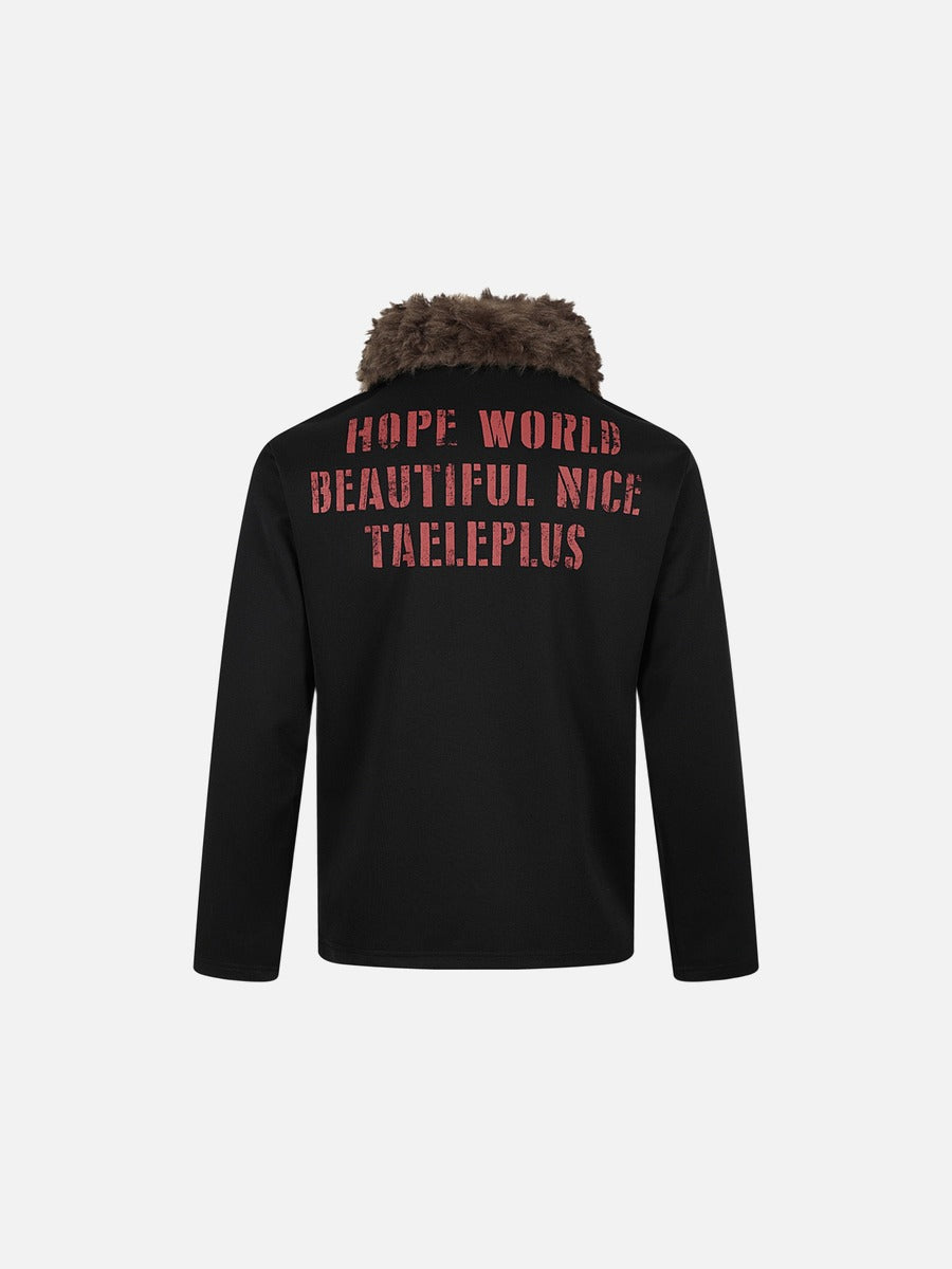 Distressed Cityscape Long-Sleeved Polo